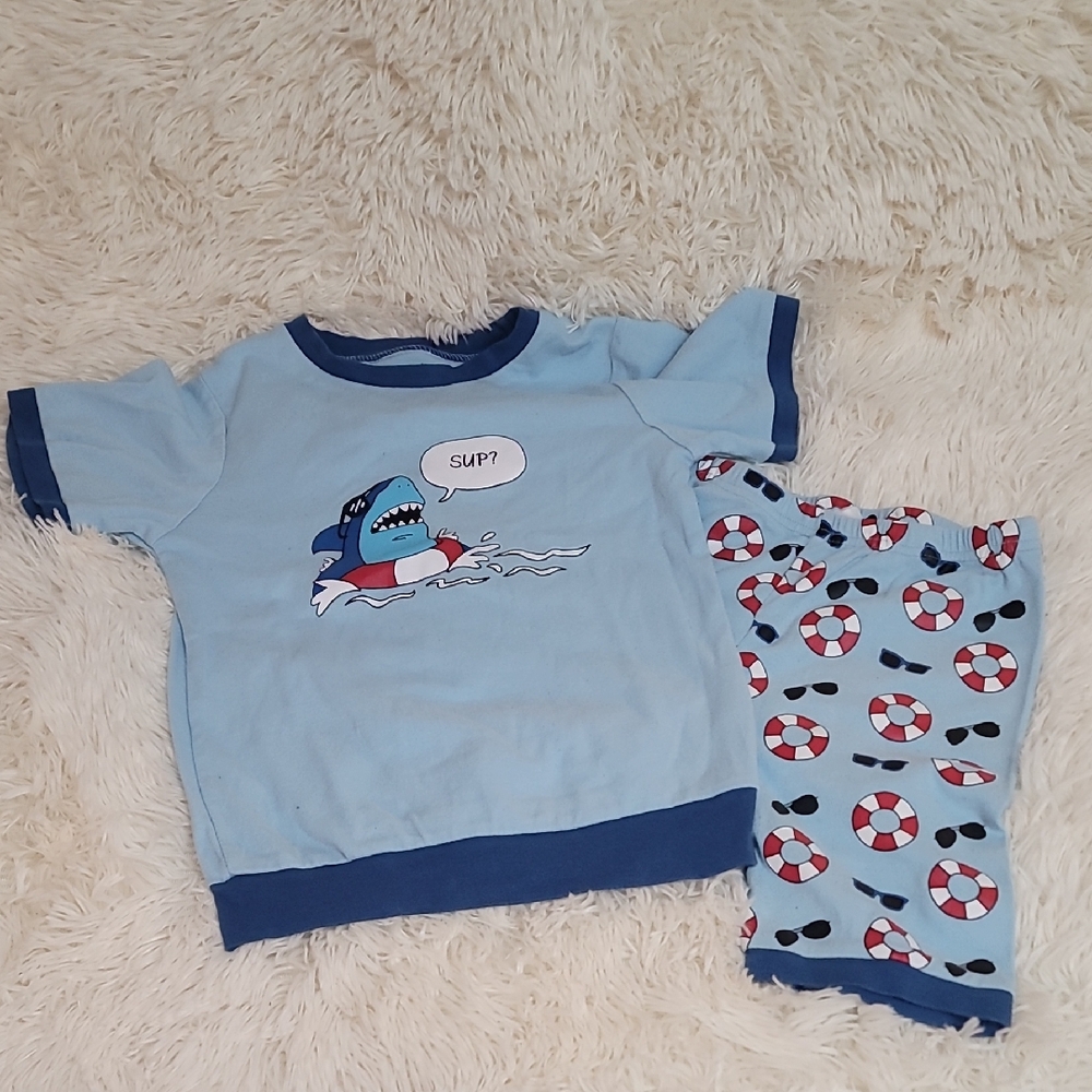 Indigo, Kids Blue Shark, Pajama Set, Size 10